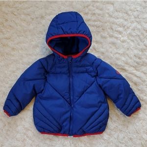 Size 2T Baby Boy Kids Gap + Junk Food Puffer Winter Jacket Blue Red Superman EUC